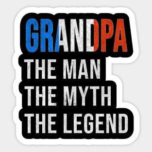 Grand Father French Grandpa The Man The Myth The Legend - Gift for French Dad With Roots From  France Sticker